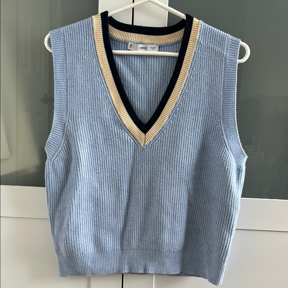 Mango Blue Sleeveless Sweater Vest
